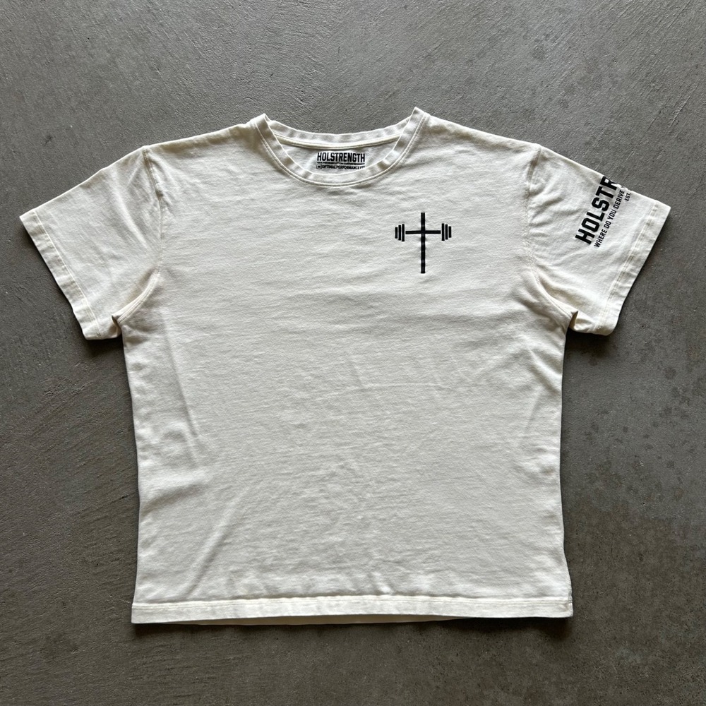 HolStrength Shirt Size Medium White Boxy Jesus Saves John 14:6 Cotton Pump Cover